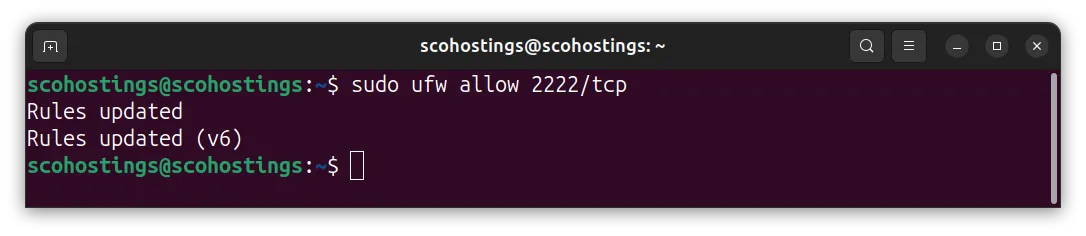 Allow New SSH Port in UFW Firewall
