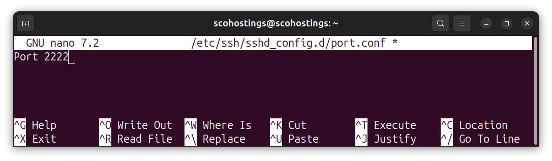 SSH Port set