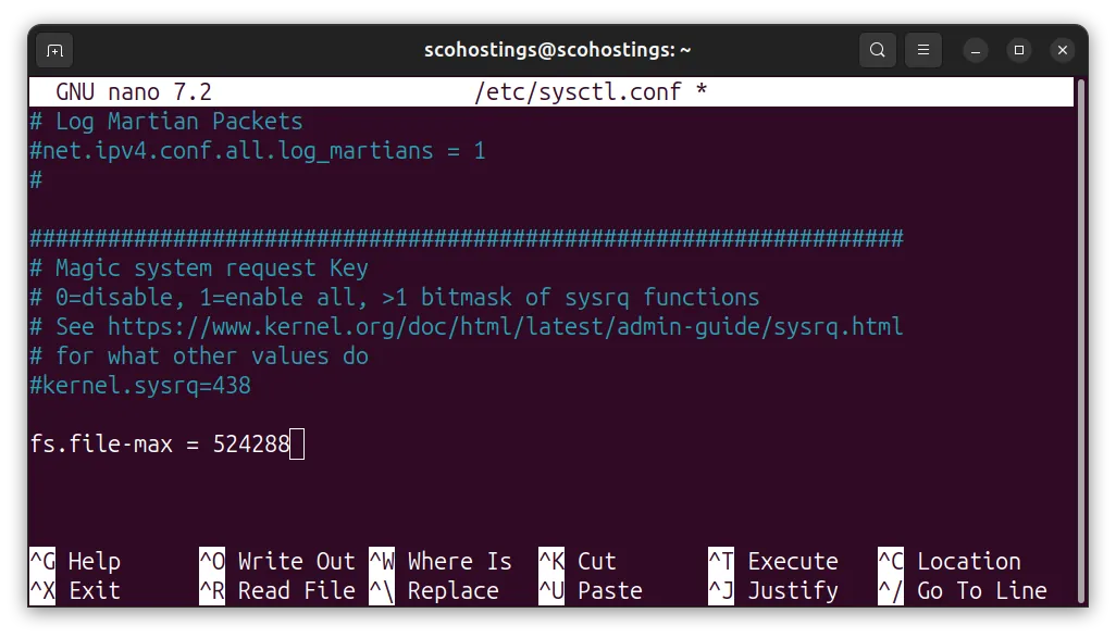 Linux set permanent fs.file-max settings